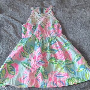 Lilly Pulitzer Kids Dress in Pink and Green Floral